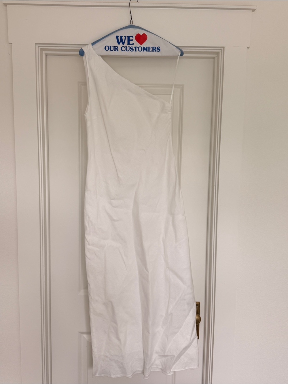 Zara White One-Shoulder Dress